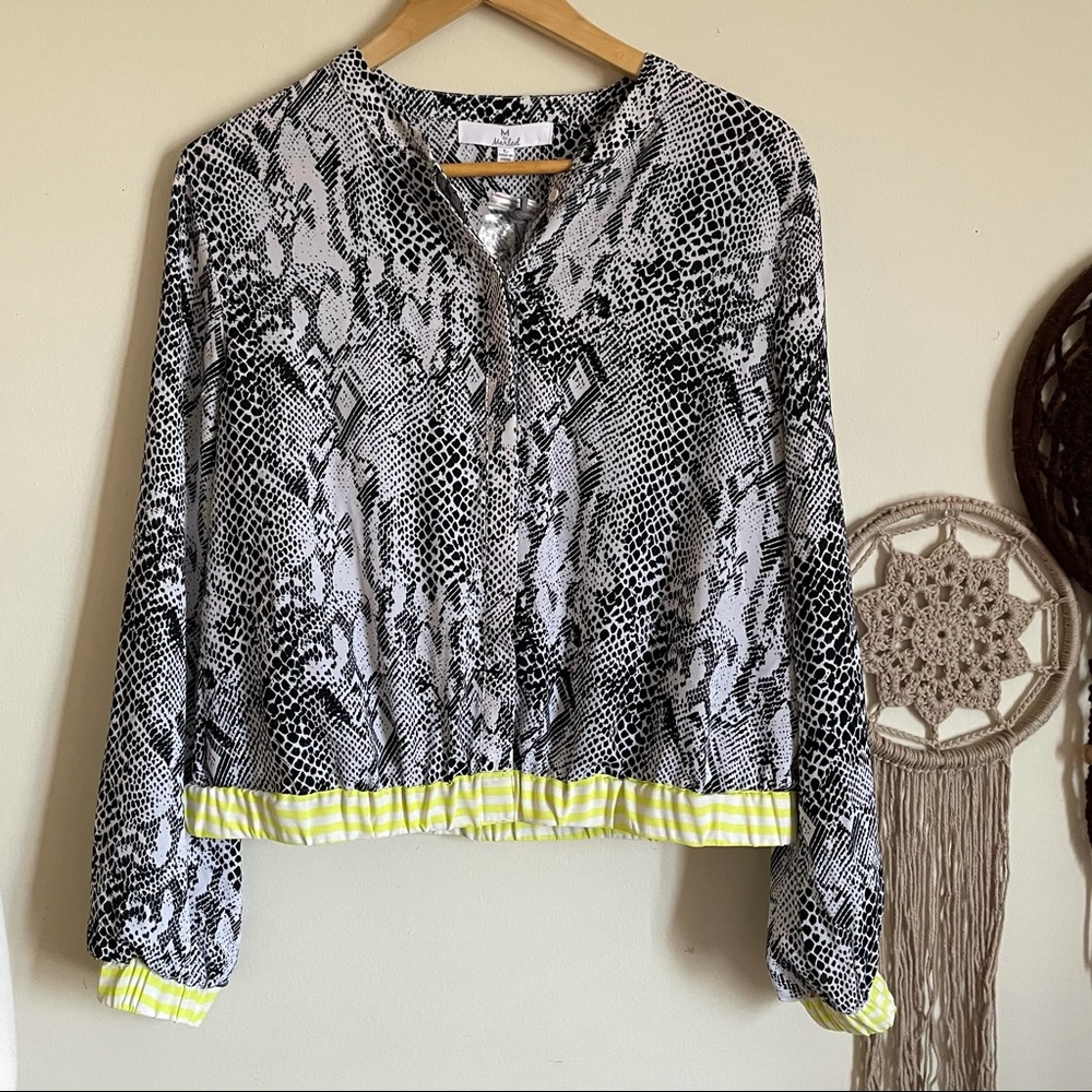 NWT Snakeskin Print with Neon Cuffs